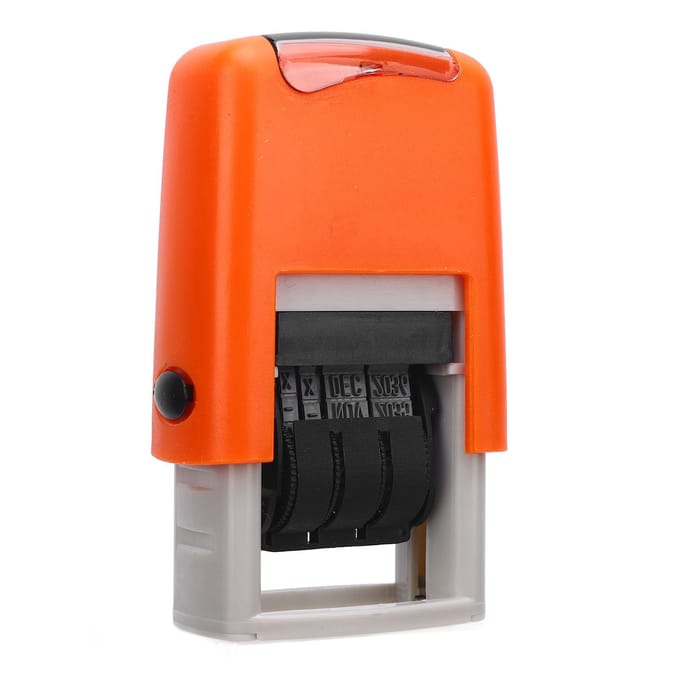 25x2.8mm Engelse Datumstempel Helder Stempelen Sneldrogend Verstelbare Datumstempel voor Studie Werk Leven oranje