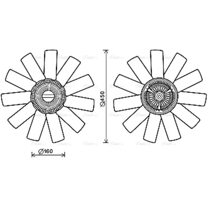 Koelventilatorwiel, motorkoeling AVA COOLING RTF558