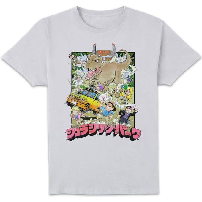 Jurassic Park Anime Character Scene Anime Unisex T-Shirt - White - S