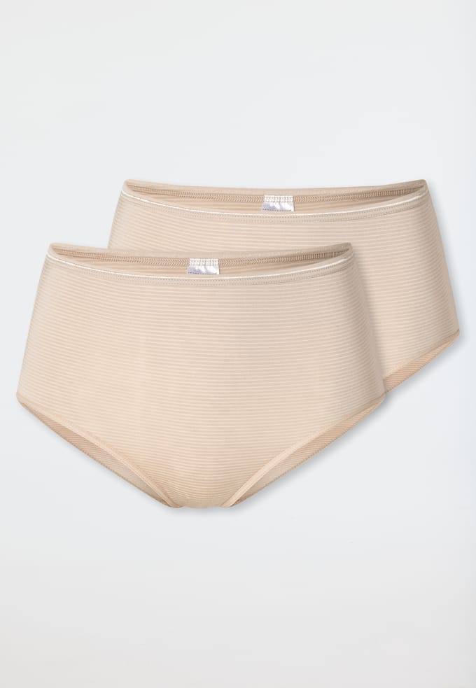 SCHIESSER Modal Essentials slip (2-pack) - dames midi slips zandkleurig