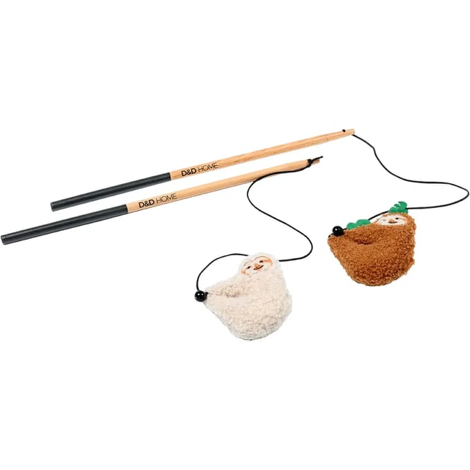 D&d Home - Speelgoed Voor Dieren - Kat - Lento Luiaard Speelhengel 35x1x1cm Bruin/wit - 1st