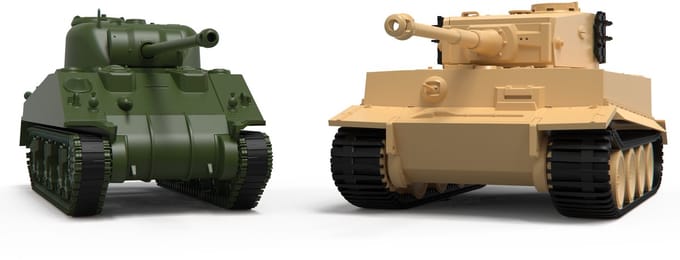 Airfix Modelbouwpakket Militaire voertuigen - 50186 Classic Conflict Tiger 1 vs Sherman Firefly - Tanks - Gift Set Plastic - 1:72 - Modelbouw