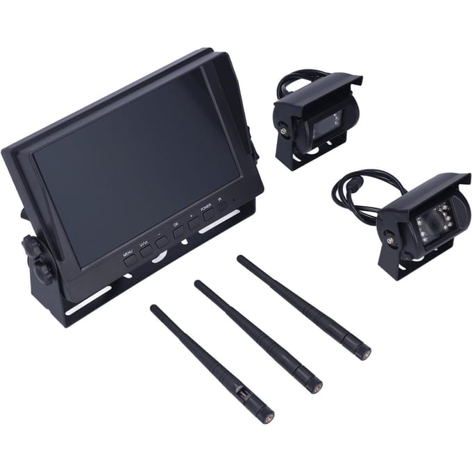 Écran LCD 8 pouces de recul pour angle mort, ensemble caméra de vue latérale, vision nocturne, étanche IP68 pour camions, remorques black