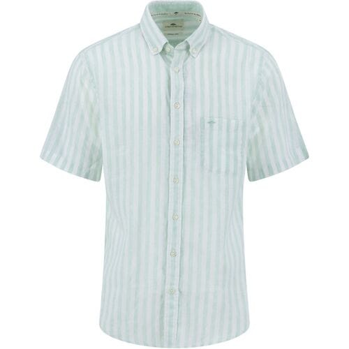 Fynch-Hatton Overhemd Striped Linnen Cotton Button-Down Minty Green / male