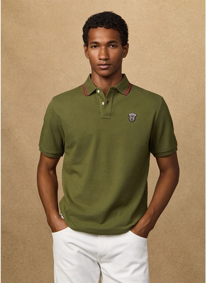 Hackett Heritage Badge Korte Mouw Poloshirt Groen S Man