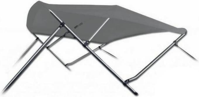 3 Boog Biminitop Zonnetent PREMIUM H117 cm DONKERGRIJS Breedte 246-261 cm