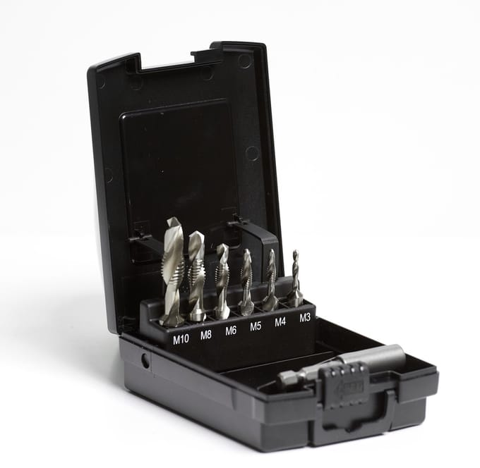 combi-boortap set, HSS-G, 1/4" bithouder, M3 t/m M10, 7-delig
