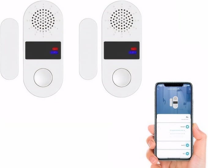 Slimme Deur Sensor - Draadloze Raammelder - Huisbeveiliging - 130dB Alarm Real-time Meldingen - Compact Ontwerp