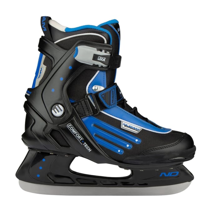 Nijdam IJshockeyschaats - Semi-Softboot - Zwart/Blauw - Maat 45