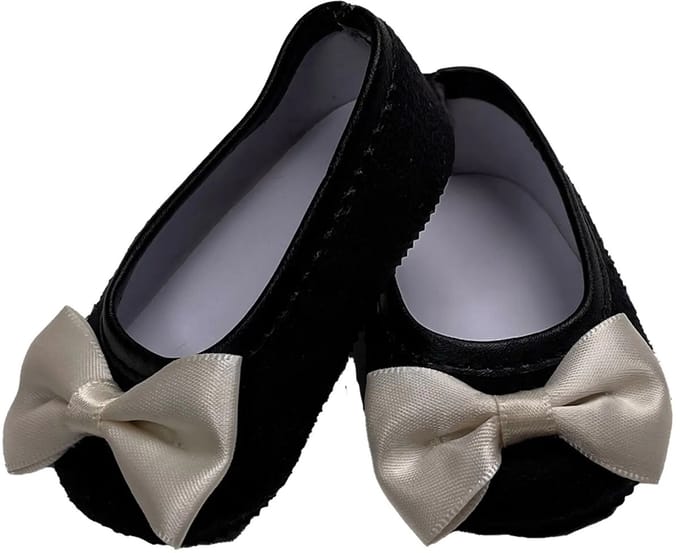 Götz Poppenschoenen Zwarte Ballerina`s met Strik 46 - 50 cm