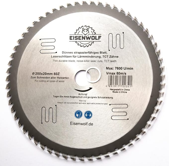 Cirkelzaagblad 200 mm voor Hout - 60 Tanden