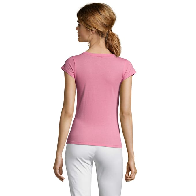SOLS Dames/Dames Maan V Hals T-shirt (Orchideeënroze)