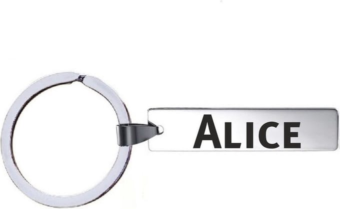 Sleutelhanger Met Naam - Alice - RVS