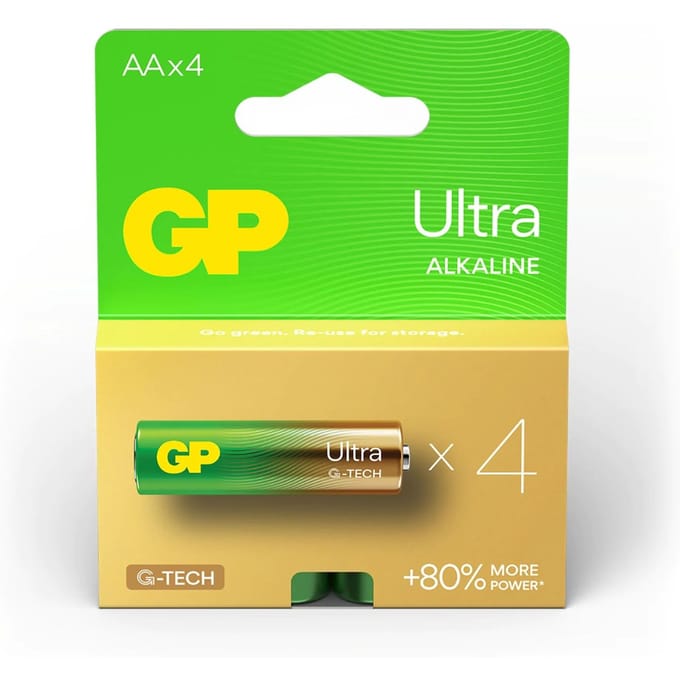 GP Ultra Alkaline AA LR6 Batterijen (4-pack)