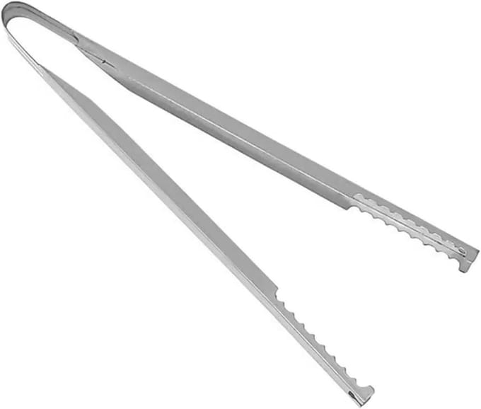 Vuurplaattang - Hout tang - Vuur Beheersen - Lange Handgreep - 31 cm - Zilver