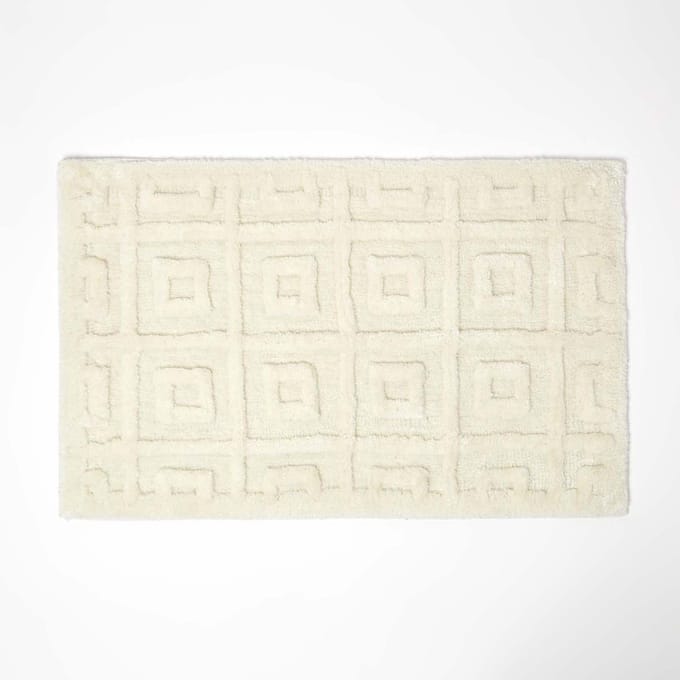 Homescapes badmat crème, 50 x 80 cm - badmat geometrisch patroon