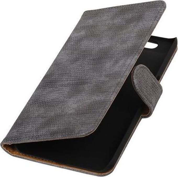 Huawei Nexus 6P - Mini Slang Grijs Booktype Wallet Hoesje