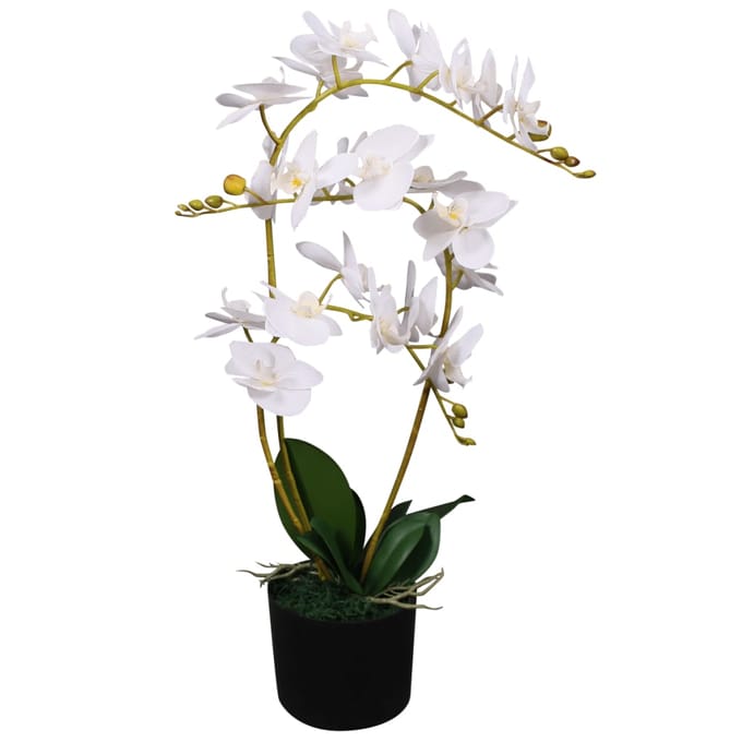 vidaXL - Kunstplant - orchidee - met - pot - 65 - cm - wit