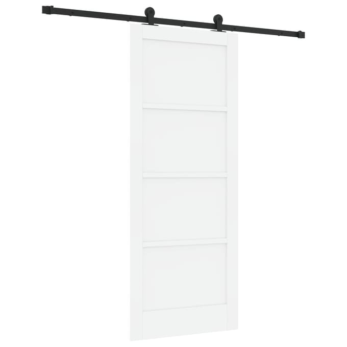 vidaXL - Schuifdeur - Wit - en - zwart - 83 - x - 202 - cm - Massief - grenenhout