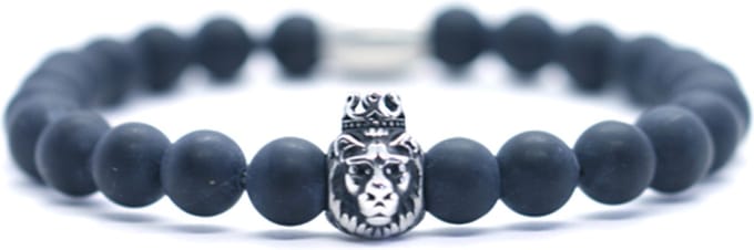Heren armband leeuw onyx