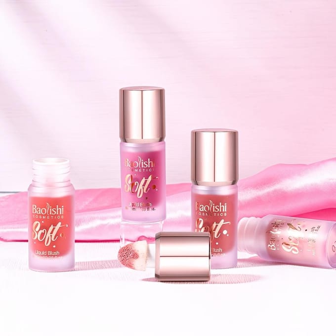 Vloeibare Blush Crème Glad Velvet Mat Shimmer Roze Blusher Natuurlijk Gemakkelijk Uit te Smeren