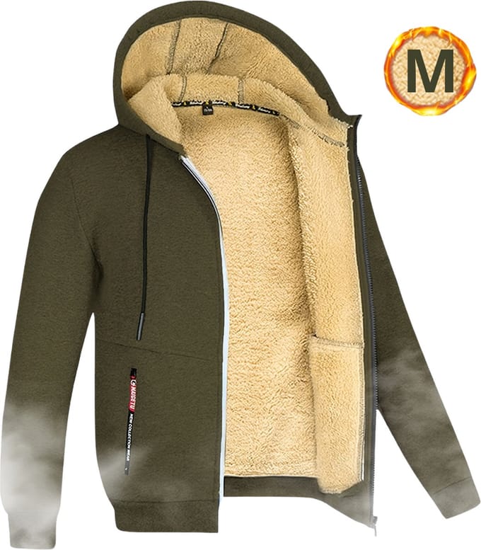 Livano Winterjas - Heren - Bont - Ritssluiting - Warm - Herfst/Winter - Legergroen M