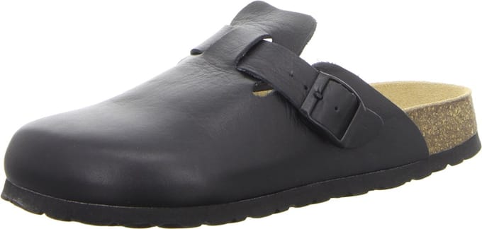Natural Sense unisex pantoffels klomp leer zwart 1095023