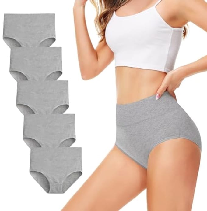 Dames Ondergoed Hoge Taille 5-Pack Katoen Slip - Ademend en Comfortabel