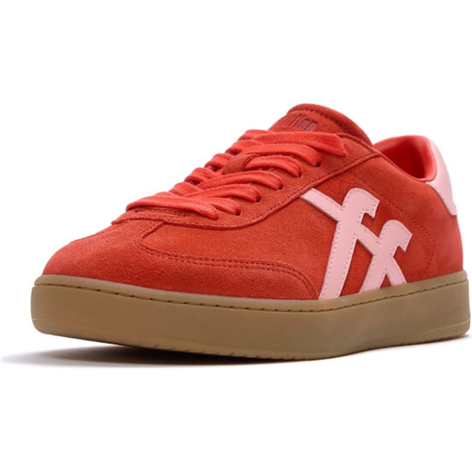 FitFlop The Dash T-Toe Suede Sneakers Dames Sneakers - Rood / Roze