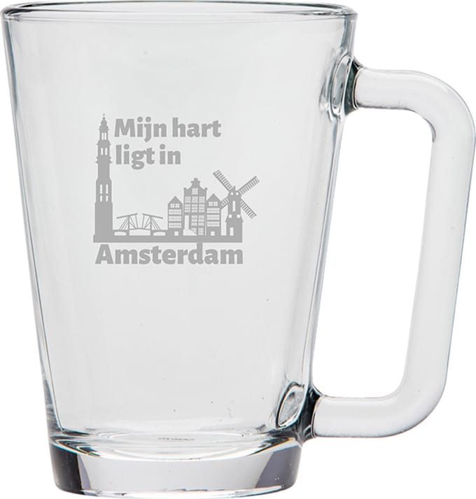 Gegraveerde theeglas 26cl Amsterdam