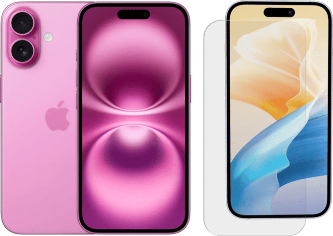 Apple iPhone 16 128GB Roze + BlueBuilt Screenprotector Glas