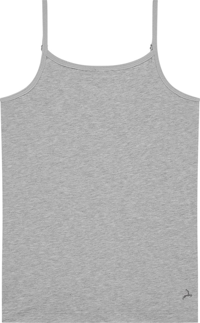 Ten Cate Basics organic cotton stretch spaghetti top grey melange voor Meisjes | Maat 110/116