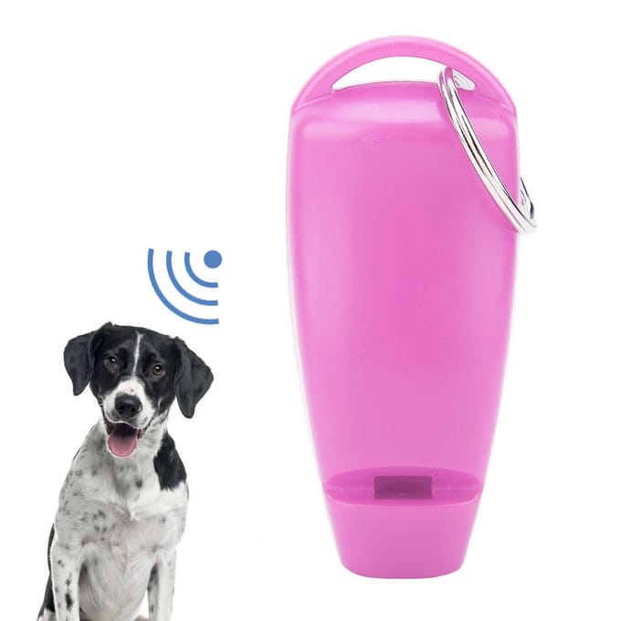 Huisdier Puppy Clicker Fluitje Hondentraining Gehoorzaamheid Kat Trainer Sleutelhanger Hulp Click (Roze) Red red