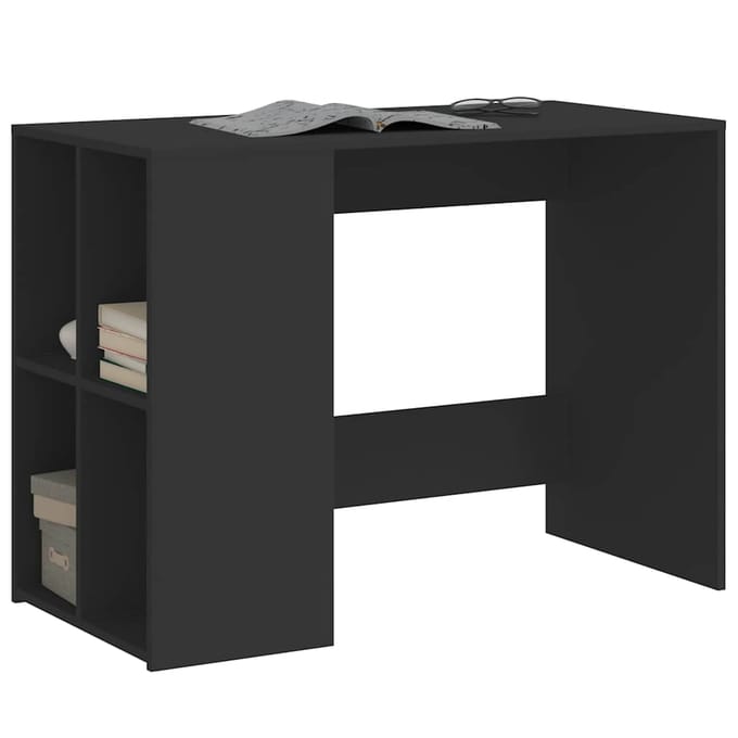 vidaXL - Bureau - 102x50x75 - cm - bewerkt - hout - zwart