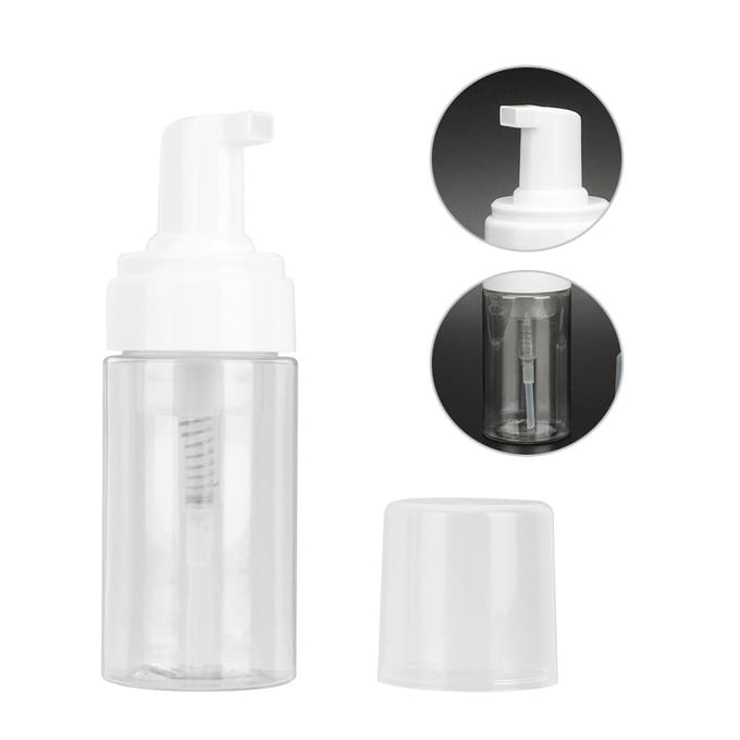 Bouteille Moussante Portable Vide Rechargeable Conteneur Distributeur de Voyage (Tête de pompe Blanche)) white