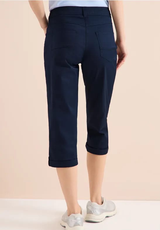 3/4 Mid Waist Slim Legs broek met omslag