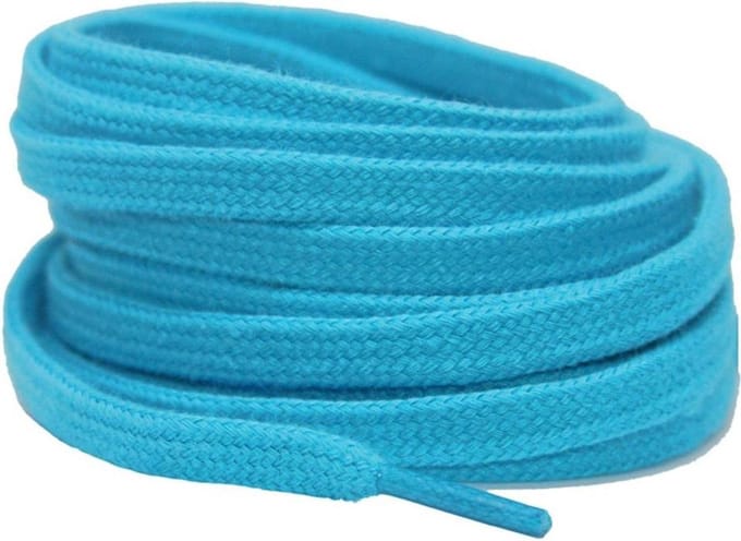 Platte katoenen veters 6mm Turquoise 120cm - sneakers