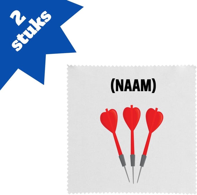 Akyol - darten met eigen naam brillendoekjes - Dartbord - darter - sport - 17,8 bij 17,8 cm - 2 stuks