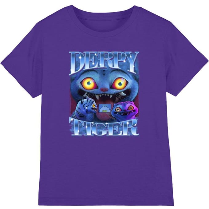 K-Pop Demon Hunters Kinderen Derpy Tiger T-Shirt (Paars)