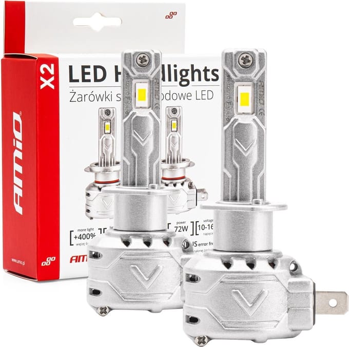 AMiO LED Koplampen X2-serie H1 Dimlichten Wit