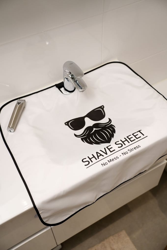 Shave Sheet – Herbruikbare Scheermat voor Wasbak – Scheerschort – Baardhaar Opvangen – Baardverzorging Accessoires