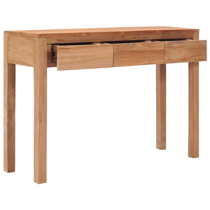 vidaXL - Wandtafel - 110x35x75 - cm - massief - teakhout