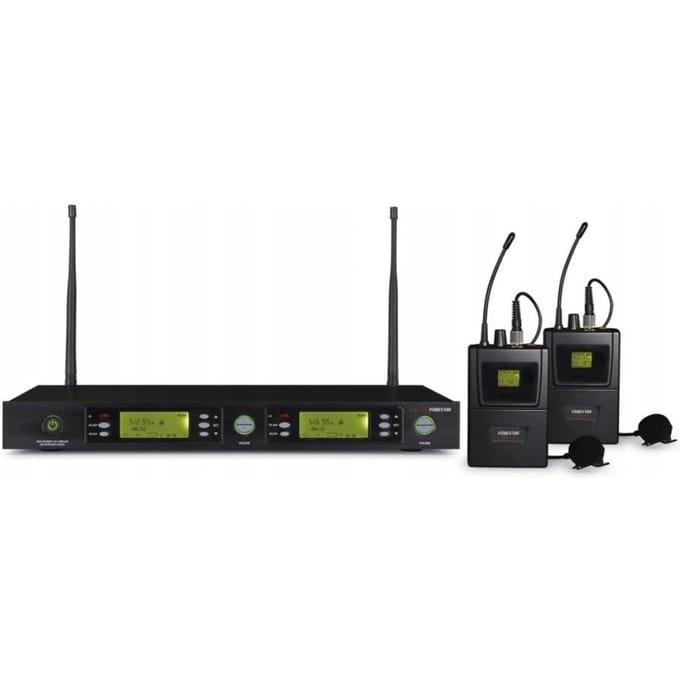 Fonestar MSH-895-512 - 2-kanaals UHM-microfoonsysteem met twee handmicrofoons, Fonestar zwart