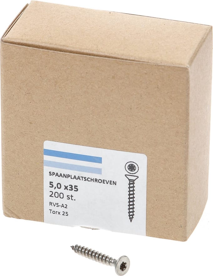Spaanplaatschroef rvs-a2 pk tx-25 5.0x35 (200