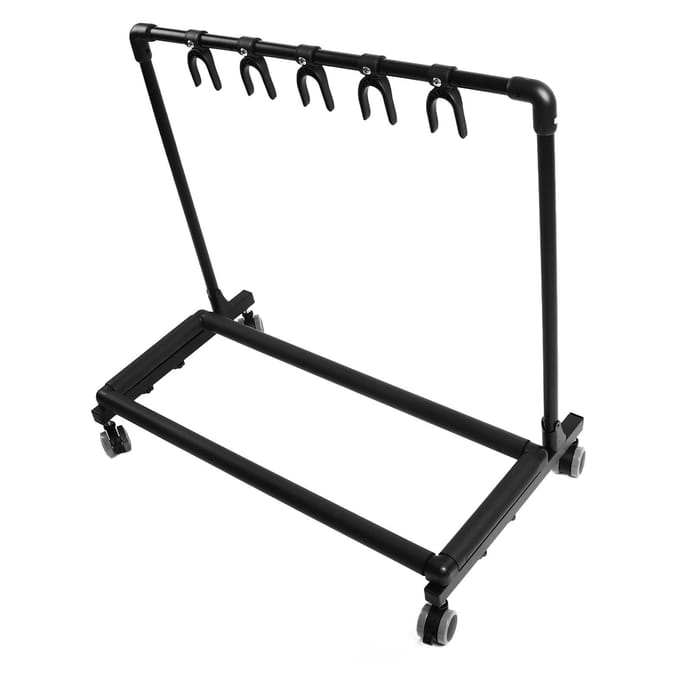 Multi Gitaarstandaard Metaal en EVA Meerdere Gitaren Displayhouder met Wielen voor Winkels FL 11W black