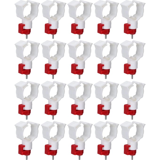 20 stuks kippendrinknippels, multifunctionele kippendrinknippels en voederbakken voor pluimvee, kip, eend, vogel white
