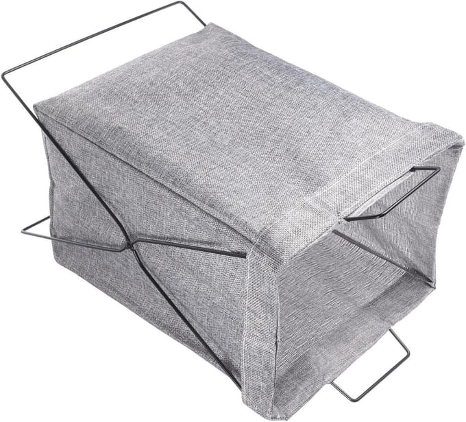 Wasmand Opvouwbaar - Kledingopberger - Was Sorteren - Met Ijzeren Frame - 45x28x21cm - Grijs
