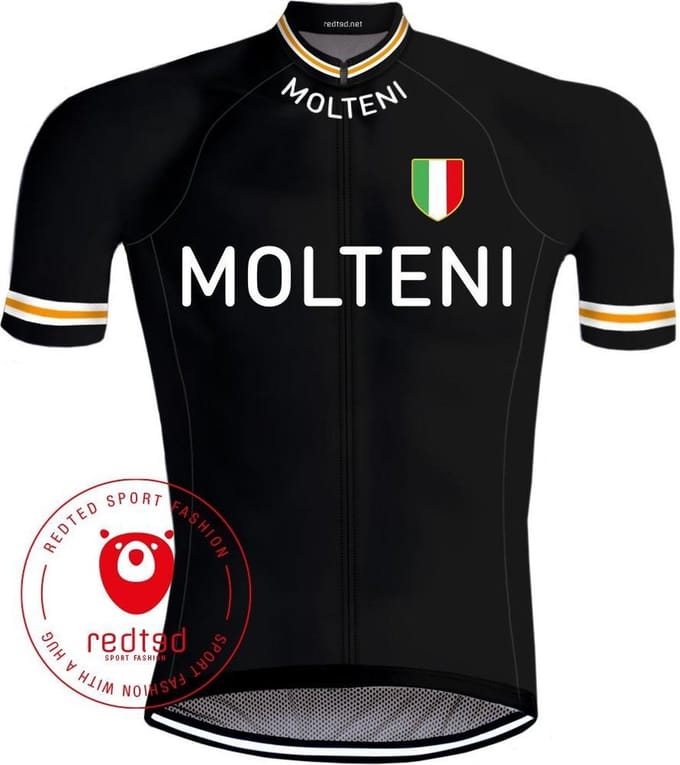 Retro Wielershirt Molteni Zwart - REDTED - XL