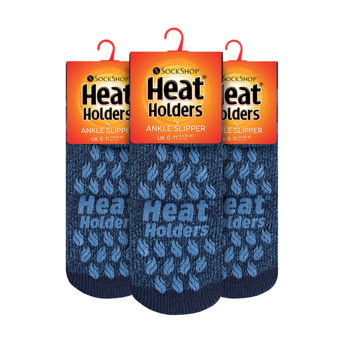 Thermische pantoffels voor heren van Heat Holders - 3-pack lage antislipsokken
