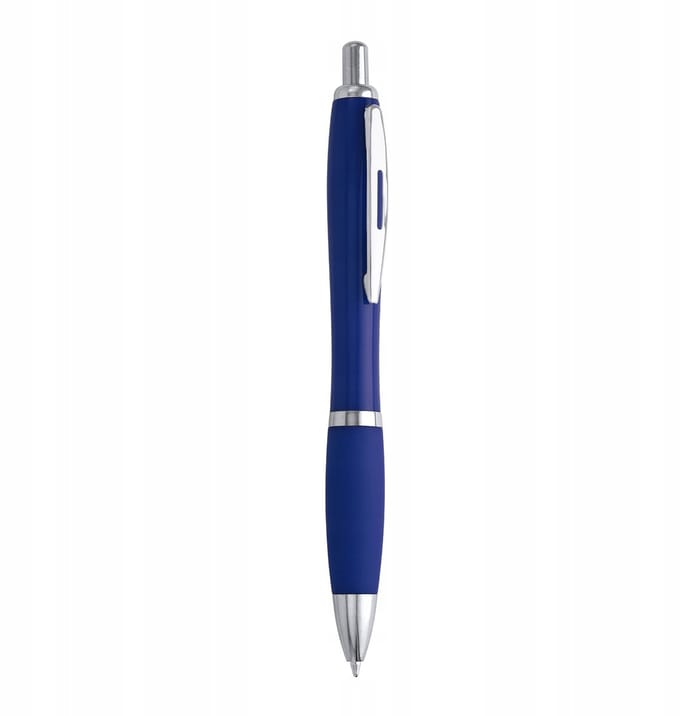 ABS Pen met Zachte Grip en Drukknop - Blauwe Inkt